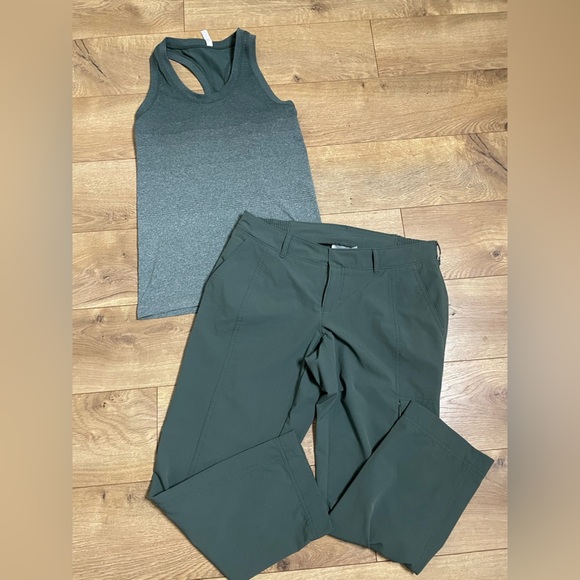 Athleta Women's Green Straight Leg Pants Size 6 - Picture 5 of 7